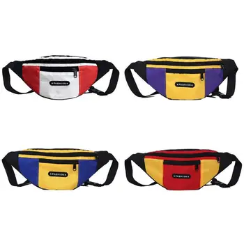 

Splicing Color Shoulder Waist Bum Bags Women Men Casual Crossbody Chest Zipper Bags Unisex Fanny Belt Packs 2019 Hot Selling