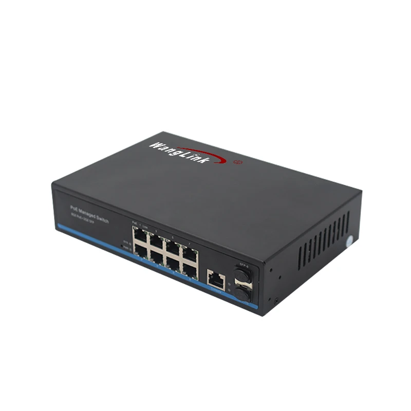 Веб Управление POE 24V & 48V источник питания волоконный коммутатор 1000M 8 порт + 2 порта