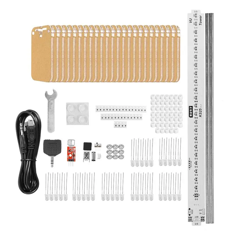 

ARILUX 25 PCS Crystal Board LED Music Spectrum Analyzer USB 3D LED Light Cube Kit Audio RC Spectrum DAC For Music MP3 Amplifier