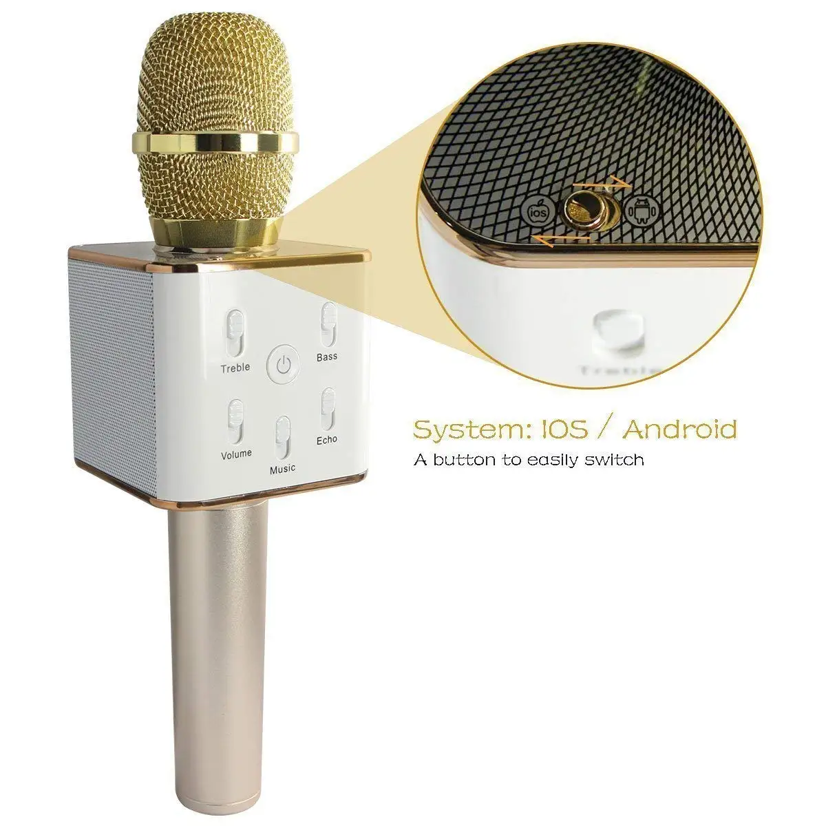  Portable Wireless Karaoke Microphone Mini Handheld phone Karaoke Player Built-in Bluetooth Speaker 