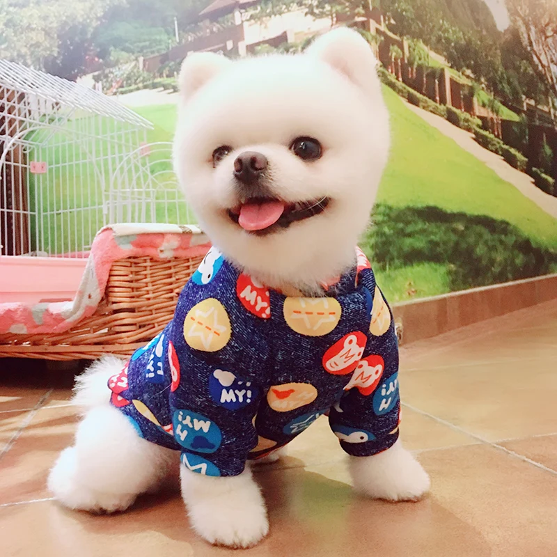 Pomeranian dog clothes xs Cartoon print pink blue clothes for dogs winter Pomeranian dog clothes coat abbigliamento per cani Pomeranian dog clothes xs Cartoon print pink blue clothes for dogs winter Pomeranian dog clothes coat abbigliamento per cani