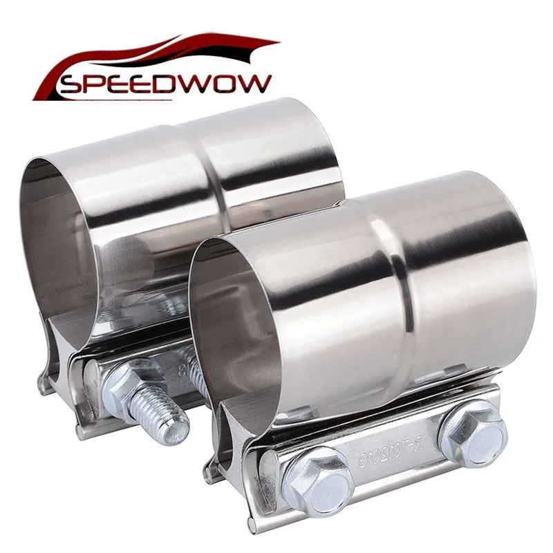 

SPEEDWOW 2.0" 2.25" 2.5" 3.0" 4.0" High Strength Reducing Pipe Butt Joint Stainless Steel Exhaust Clamp Kit Car Accessories