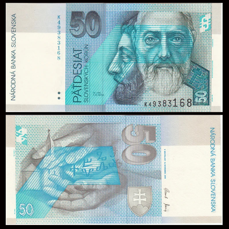 

Slovakia 50 Korun, 2005, P-21e, UNC, Uncirculated, Europe, Genuine, Real Original Paper Notes
