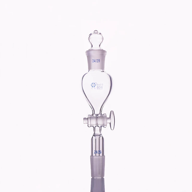 

Spherical separatory funnel globe shape,with ground-in glass stopper and stopcock,Capacity 60ml,Joint 24/29,Glass switch valve