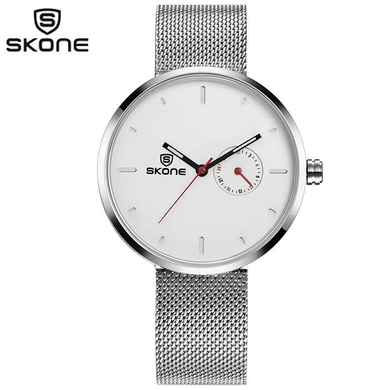 

SKONE Watch Men Waterproof Relojes Hombre Luxury Business Stainless Steel Man Watch New Fashion Simple Quartz Male Clock Gift
