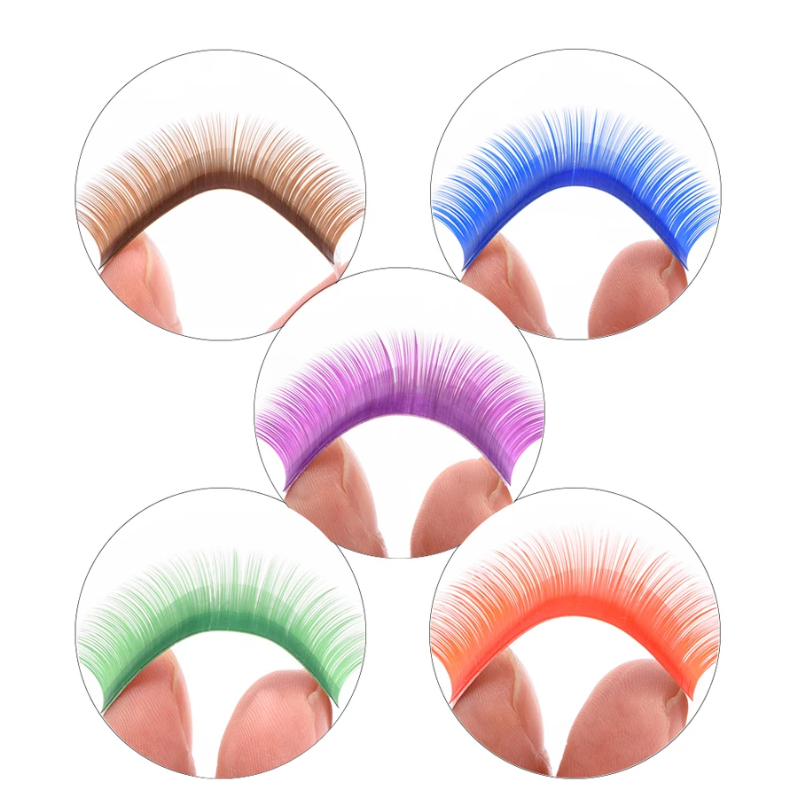 GLAMLASH Натуральный Мягкий Фиолетовый Синий Коричневый зеленый красный цвет Наращивание ресниц премиум индивидуальные норковые ресницы макияж cilio для строительства