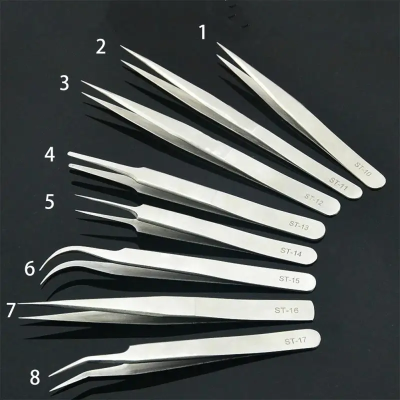 

Eye Lashes Anti-Acid Steel Curved Straight Tweezers Makeup Eyelash False Eyelashes Extension Eye Lashes Styling Tools #2