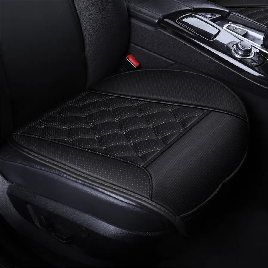 

Universal Car Front Seat Cover Black PU Material Car Cushion 1Piece