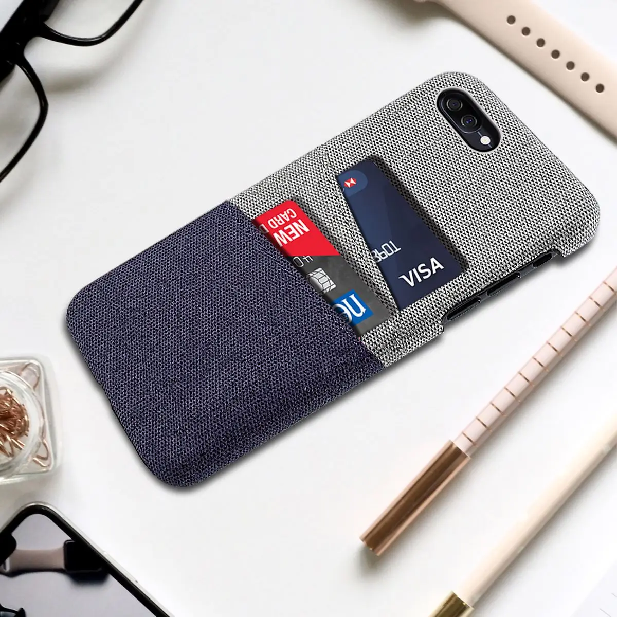 

For Asus ZenFone 4 Max ZC554KL ZC520KL Case Slim Fabric Cloth 2 Cards Slots Hard PC Cover For Asus ZenFone 4 Selfie ZD553KL Case