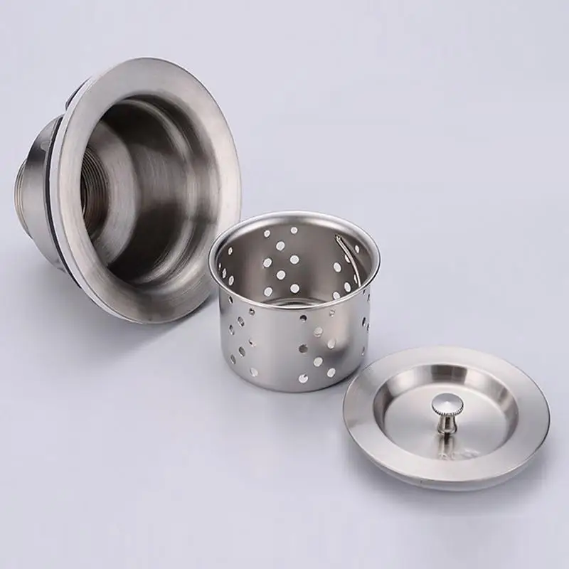 Stainless Steel Kitchen Sink Drain Assembly Waste Strainer and Basket Strainer Stopper Waste Plug Sink Filter kitchen sink filter drain filter drain stopper drain strainer basin sink drain sink drain pipe set