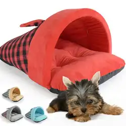 Маленькая собака кошка теплый дом Зима мягкий дом домашнее животное кровать Симпатичные греющее гнездо для щенка спальный мешок #11030