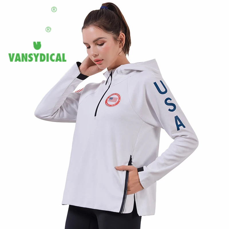 

Willarde Sports Running Jacket Autumn Winter Women's Zipper Hooded Windproof Sportswear Tops Outdoor Workout Pullovers