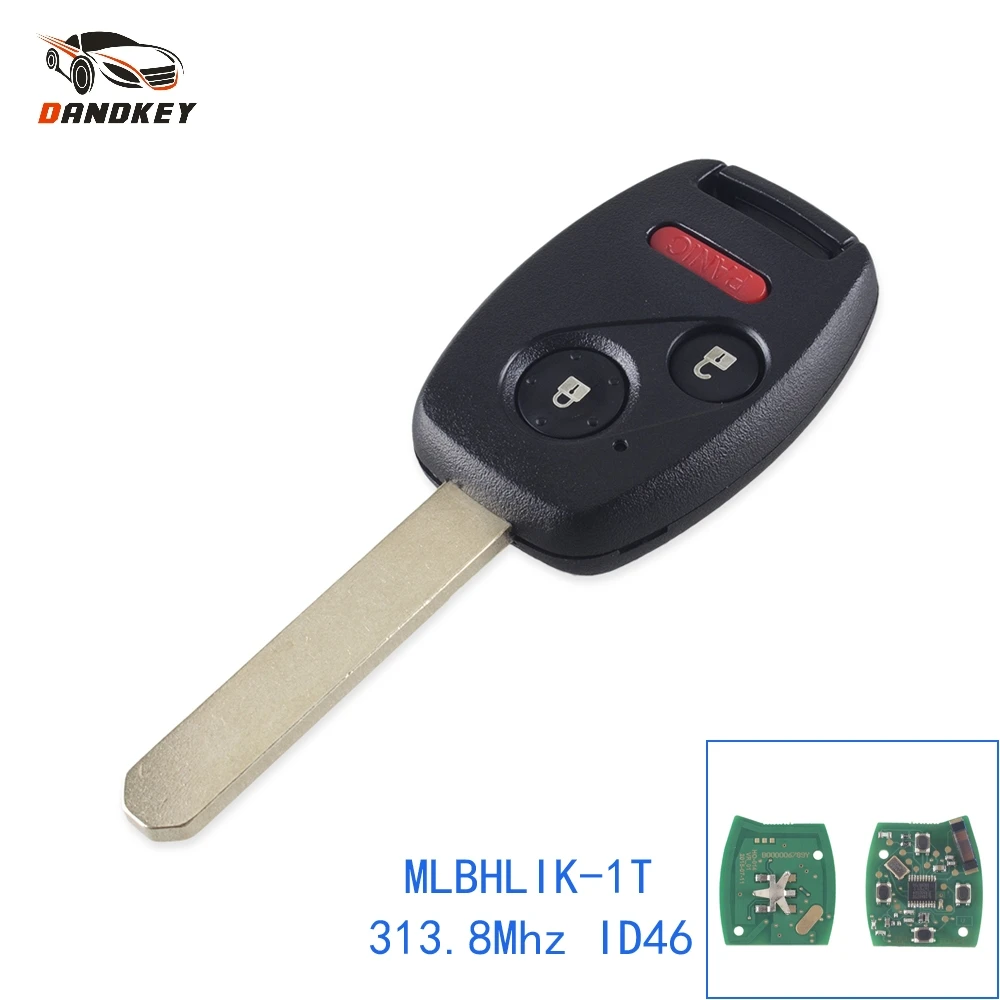 

Dandkey MLBHLIK-1T 313.8Mhz With ID46 Chip 2+1 3 Buttons Fob For Honda CRV 2007-2013 Fit Insight Brand New Smart Remote Car Key