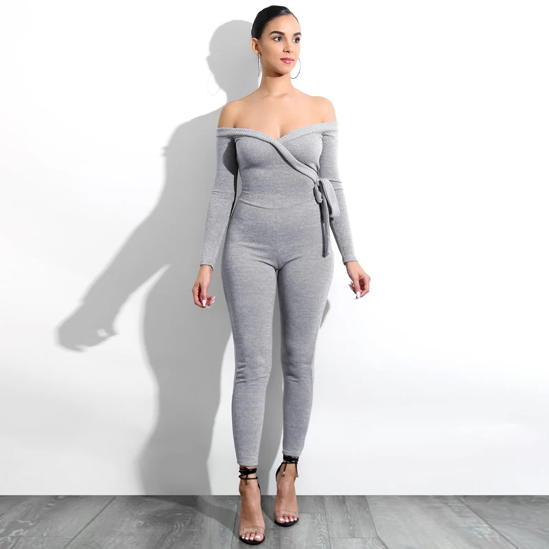 

Fashion Off Shoulder Club Women Warm Jumpsuit Elegant Slash Neck Women Jumpsuit Trousers Female Dungarees Streetwear Bodys Mujer