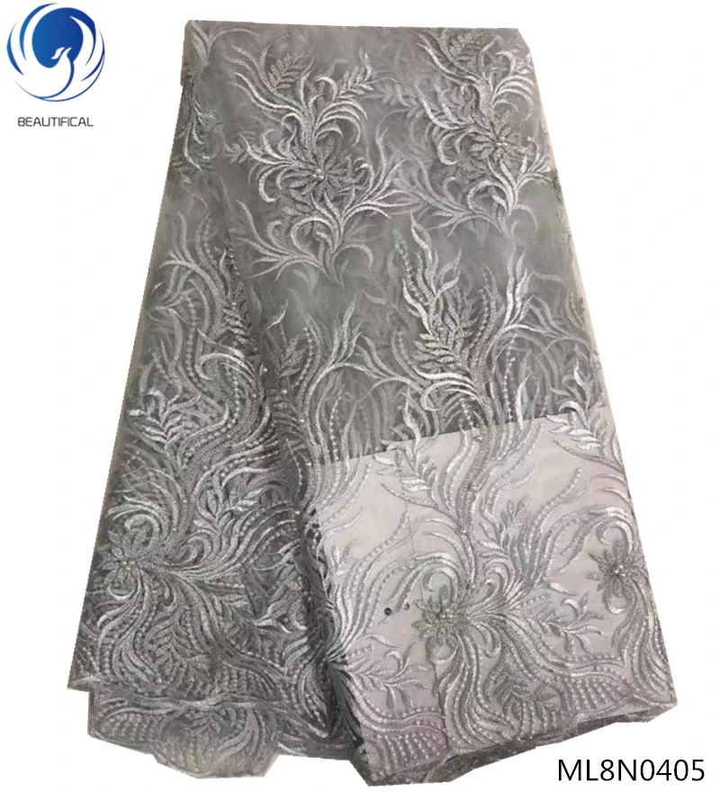 

Beautifical french tulle lace fabrics african lace fabrics Embroidered fabrics dresses for women wedding 5yards/lot ML8N05