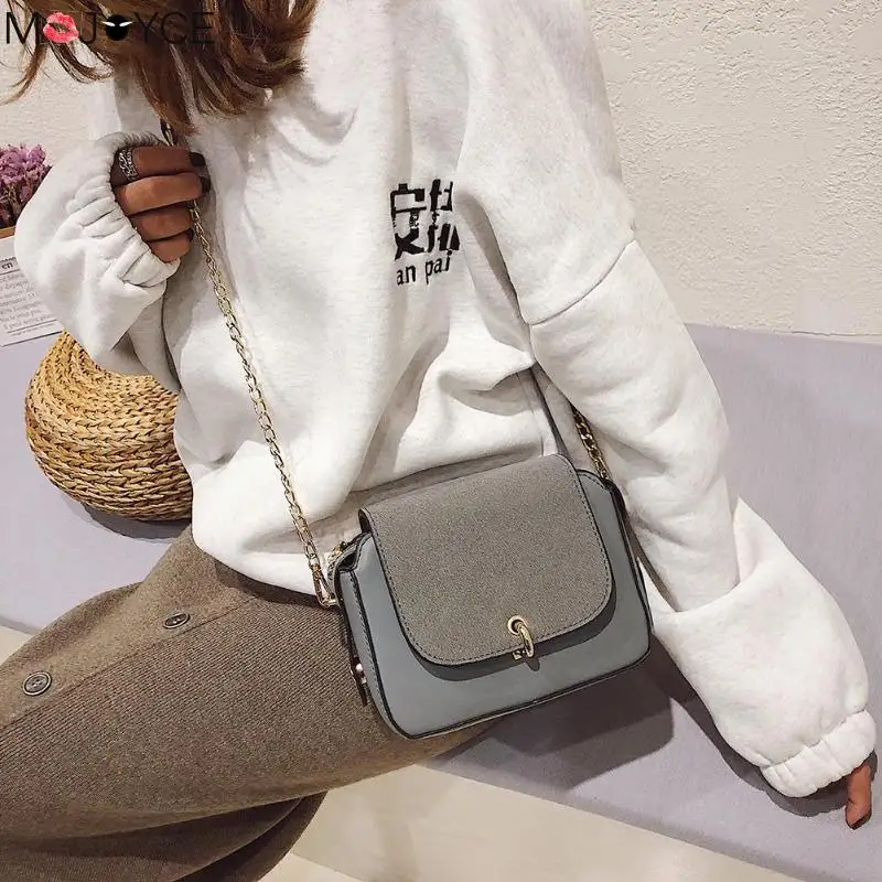 Сумка через плечо с цепочкой винтажная женская сумка матовая кожаная bolsa