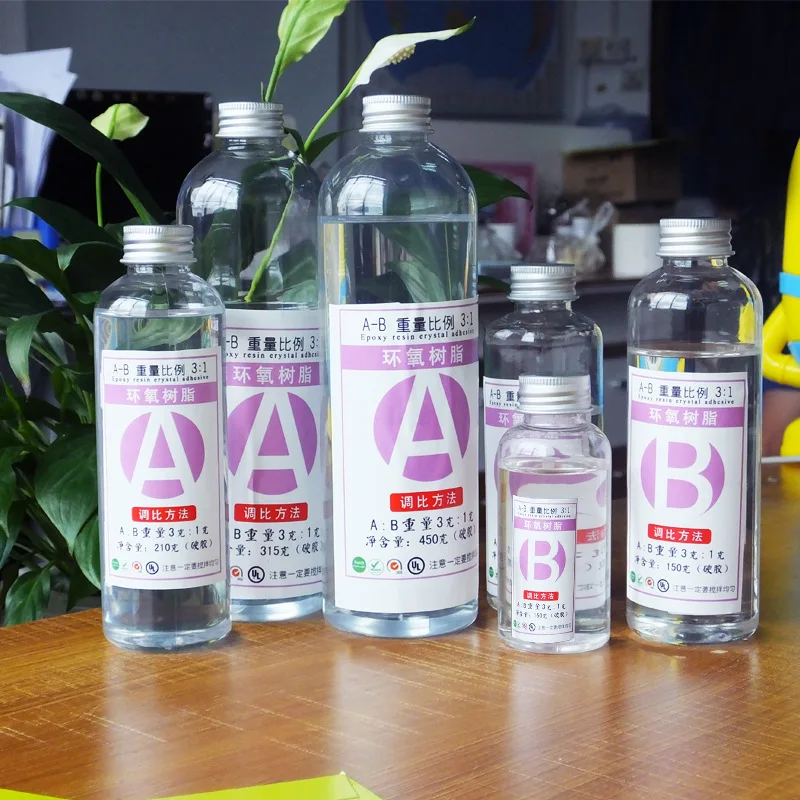 Comprar Resina dura epoxi cristal epoxi altamente transparente AB pegamento epoxi molde Material Diy pulsera resina incluyendo kit