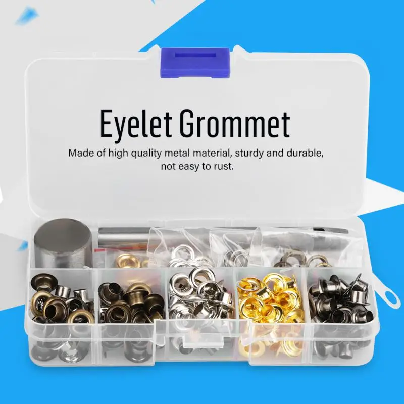Новые горячие 1 коробка круглые ушко шайбы Grommet с 3 шт ручные инструменты