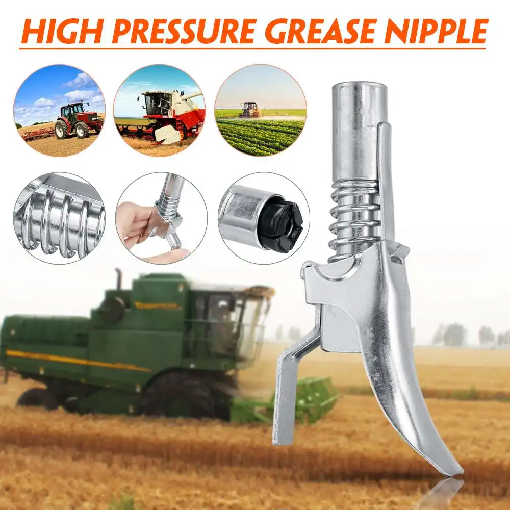 

Grease Guns G Coupler Quick Release Lock On Coupling End 1/8 inch Stainless Steel High Pressure Grease Nipple