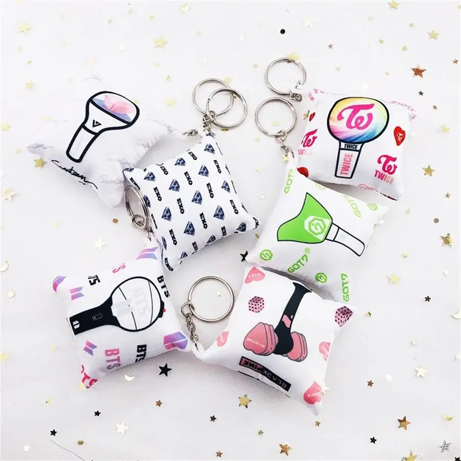 Kpop GOT7 Blackpink Pillow Shape Keyring Key Holder Twice Cute Creative