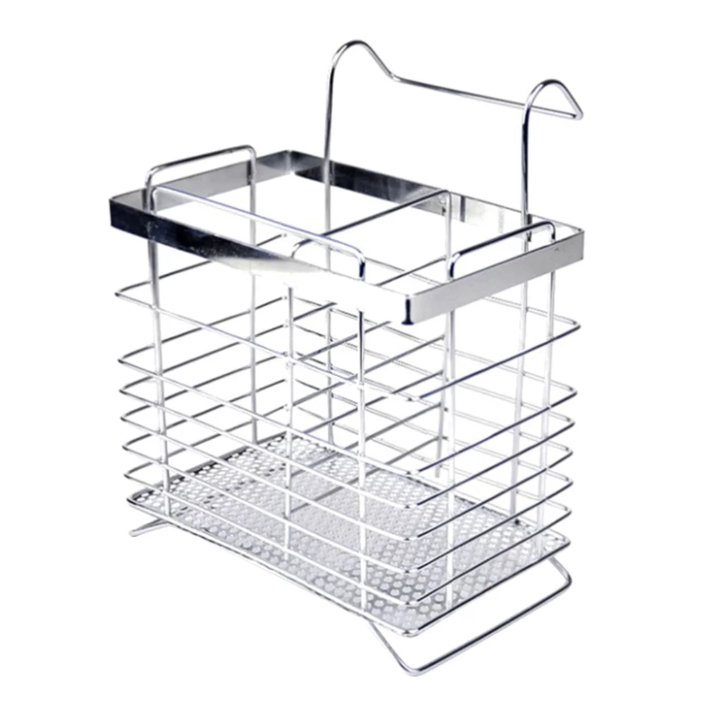 

Stainless Steel Rectangular Hanging Utensil Drying Rack Chopsticks Spoons Drainer Basket Flatware Storage Drainer