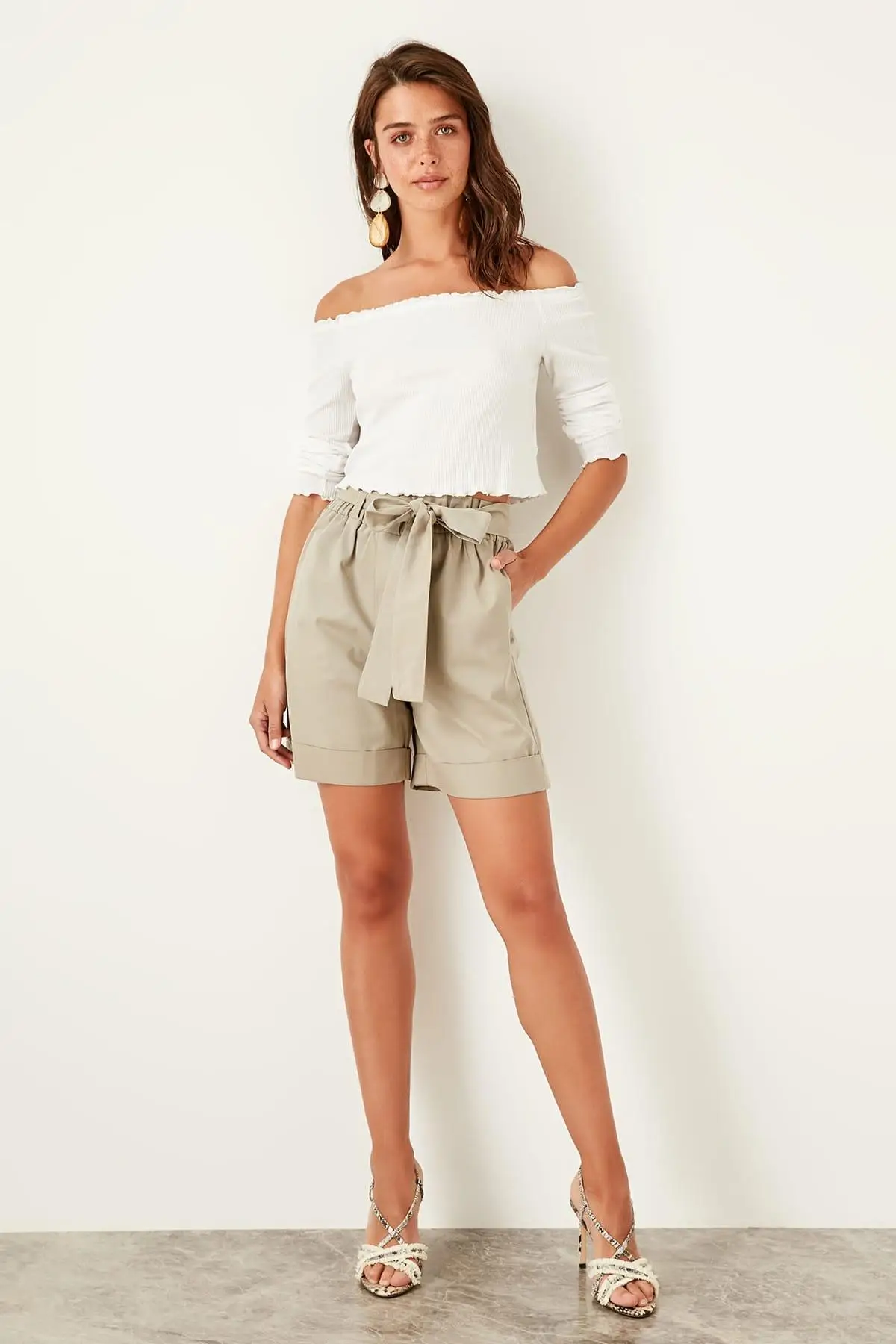 Trendyol Camel шорты со шнуровкой TWOSS19OC0014|Шорты| |