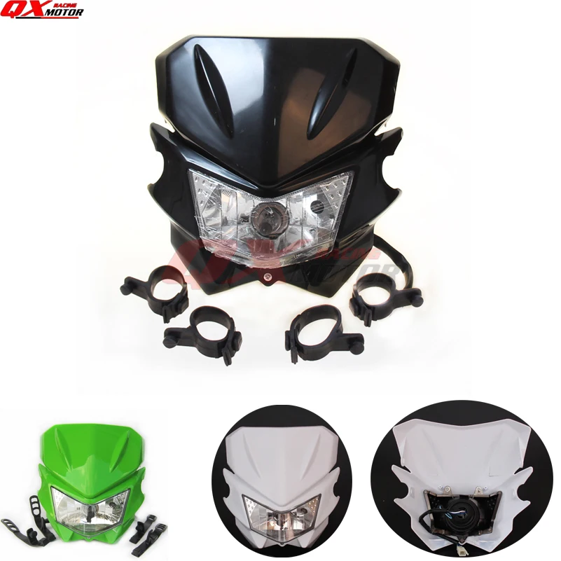 HEADLIGHT HEAD LAMP BLACK MOTORCYCLE STREETFIGHTER DIRT BIKE KLX CRM XR