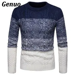 Genuo Informal Bloque de Color Suéter O-Cuello Patchwork Rayas Ajustados Suéteres Jersey Tire Homme Prendas de Punto Suéter de Navidad Hombres Genuo Informal Bloque de Color Suéter O-Cuello Patchwork Rayas Ajustados Suéteres Jersey Tire Homme Prendas de Punto Suéter de Navidad Hombres