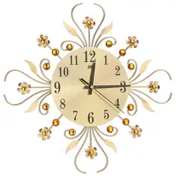 Современные хрустальные алмазные настенные часы, Роскошные Настенные часы, цветочные Silent металлические часы для гостиная, спальня, дома