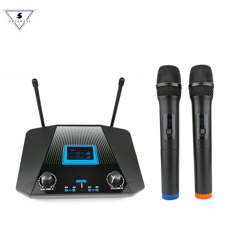 

U Frequency Modulation Home KTV Mini Karaoke Echo Mixer System Digital Sound Audio Mixer Singing Machine + 2 Wireless Microphone