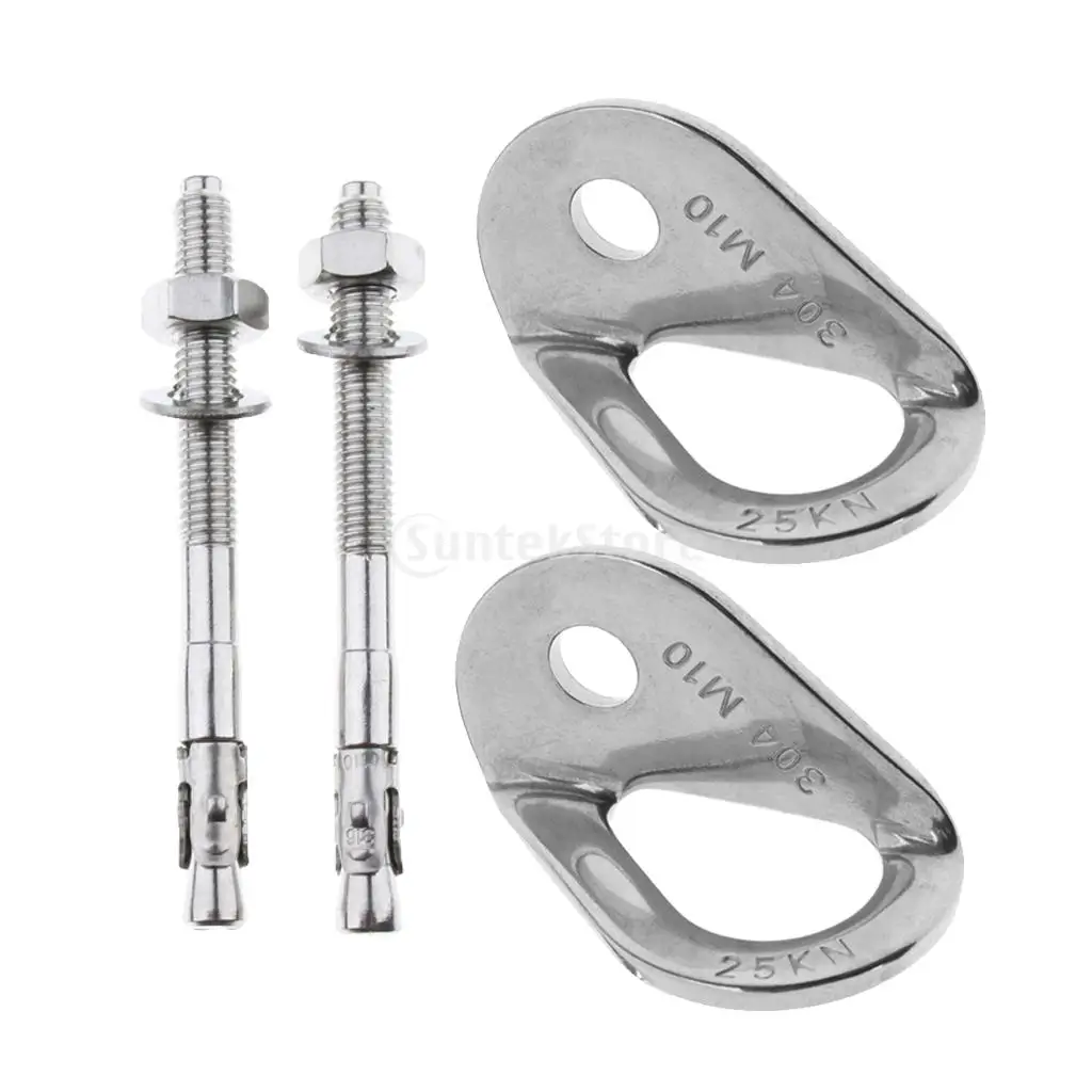4pcs 25KN Stainless Steel Climbing Anchor Bolt Hanger Screw Nut Piton