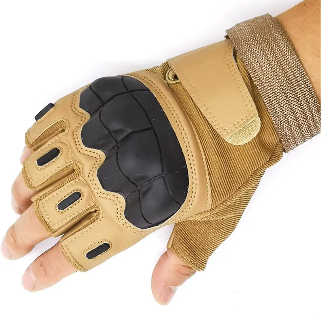 

Green Outdoor Sport Gloves Tactical Black Half-finger Gloves Durable Unisex Camouflage Khaki Half Finger Cycling Gloves
