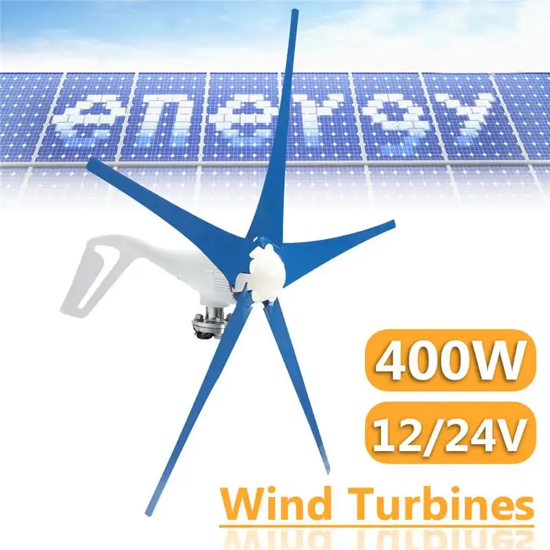 

New 400W 12V/24V 3/6 Nylon Fiber Blade Horizontal Home Wind for Turbine Wind Generator Power Windmill Energy for Turbine Charge