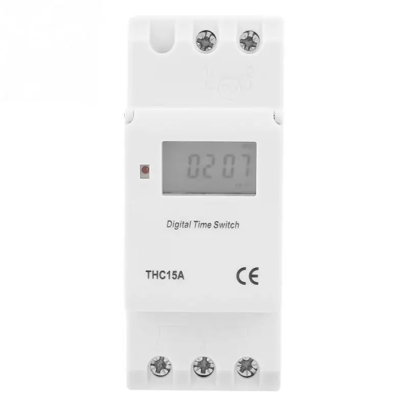 Цифровой программируемый таймер THC15A переключатель на DIN рейку 220 240 В переменного