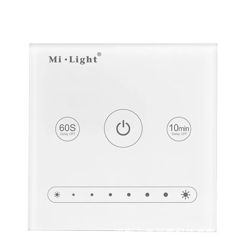 

CLAITE AC100~220V To 0~10V L1 1-Channel Panel Dimmer Switch for Single Color LED Light 256 Grades Brightness Dimming