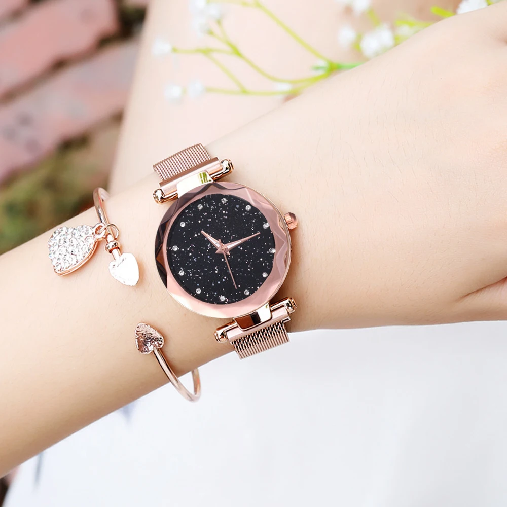 

Fashion Luxury Women Watches Starry Sky Watch Waterproof Magnet Strap Buckle Elegant Ladies Watch Christmas Party Favors Gift
