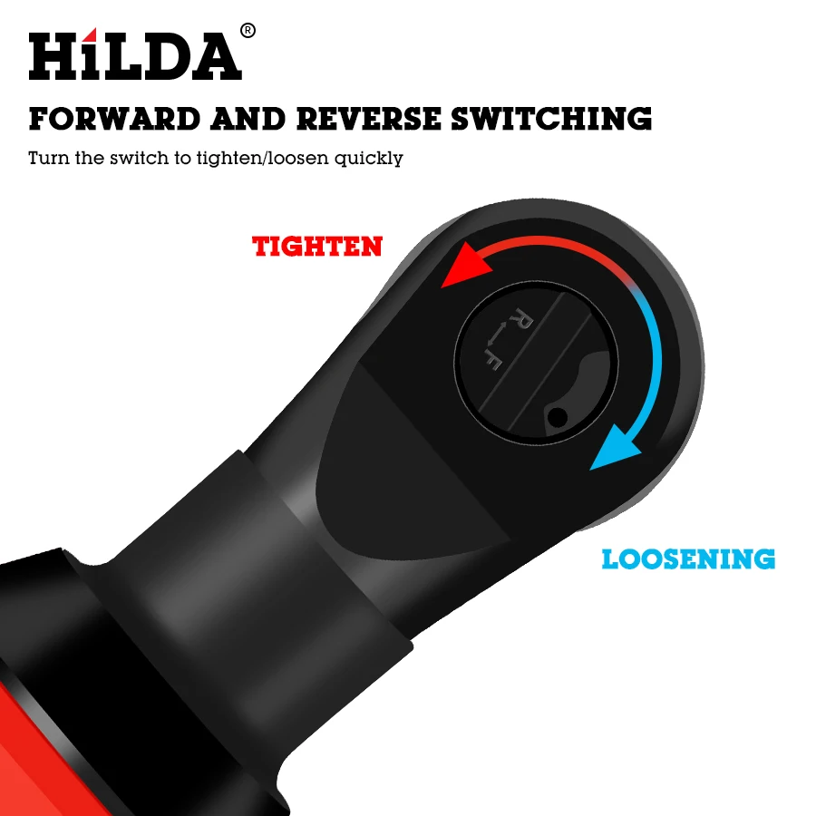 HILDA 12V Electric Wrench Kit Cordless Ratchet Wrench Rechargeable Scaffolding Torque Ratchet With Sockets Tools Power Tools