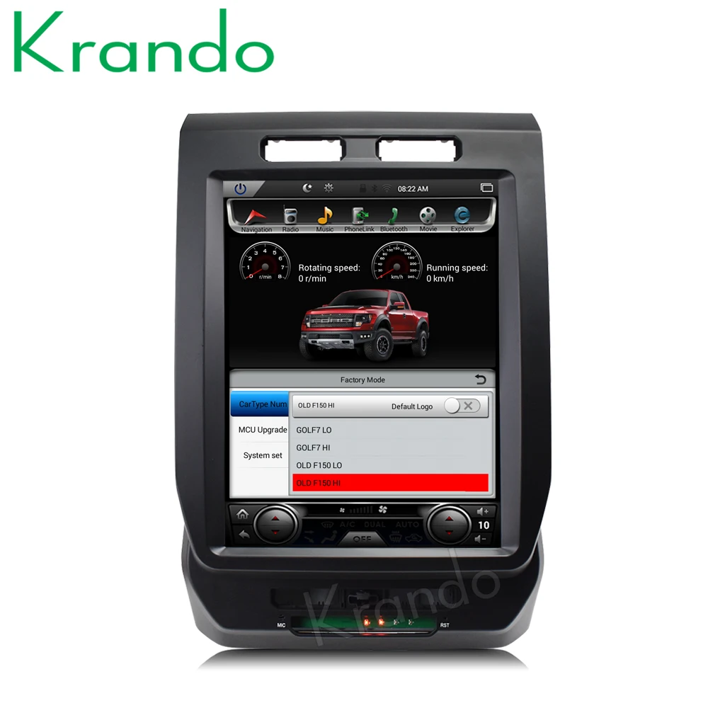 Sale Krando Android 6.0 12.1" Tesla Vertical touch screen car dvd gps  for FORD F150 2015-2017 gps radio navigation multimedia system 2