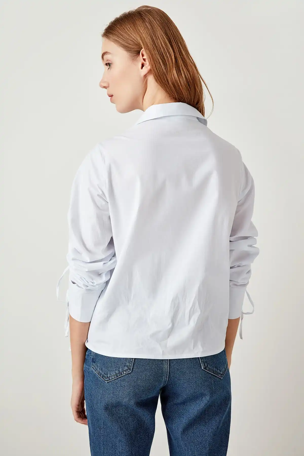 Trendyol белые ручки оборки детали рубашка TCLSS19XB0004| |