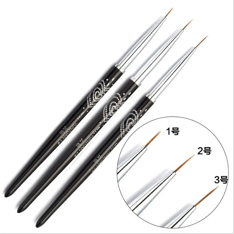 Nail Art Lines Painting Pen Brush Professional High Quality UV Gel Polish Tips 3D Design Manicure Drawing Tool Kit Woman | Красота и