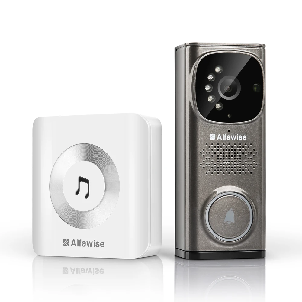 Alfawise беспроводной смарт-видео, дверной звонок 720 P HD ночное видение обнаружения движения Wi Fi телефон видеодомофоны дверные звонки