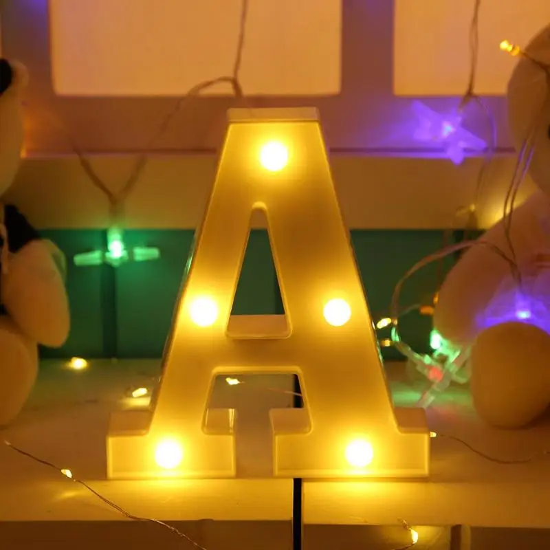  3D Luminous Letters Night LED Light Creative Alphabet Marquee Sign Light Indoor Wall Hanging Night  - 32959142323