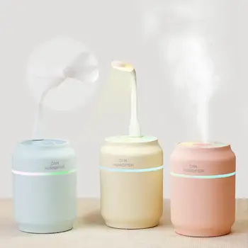 

Multi-Function Home Humidifier Mist Diffuser 3-in-1 Can USB LED Light Fan Mini Desk Lamp Home Office Desk Decor Air Humidifier