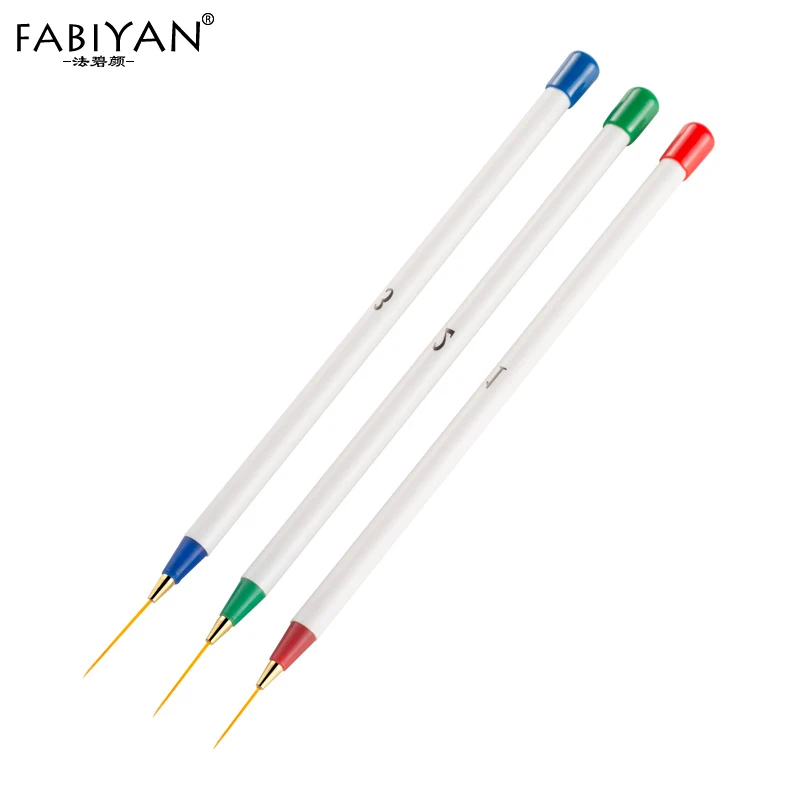 Wholesale 3pcs Tiny Tips Paint Liner Drawing Painting Pen Brush Acrylic Nail Art Manicure Detailed Design Tool Set 4