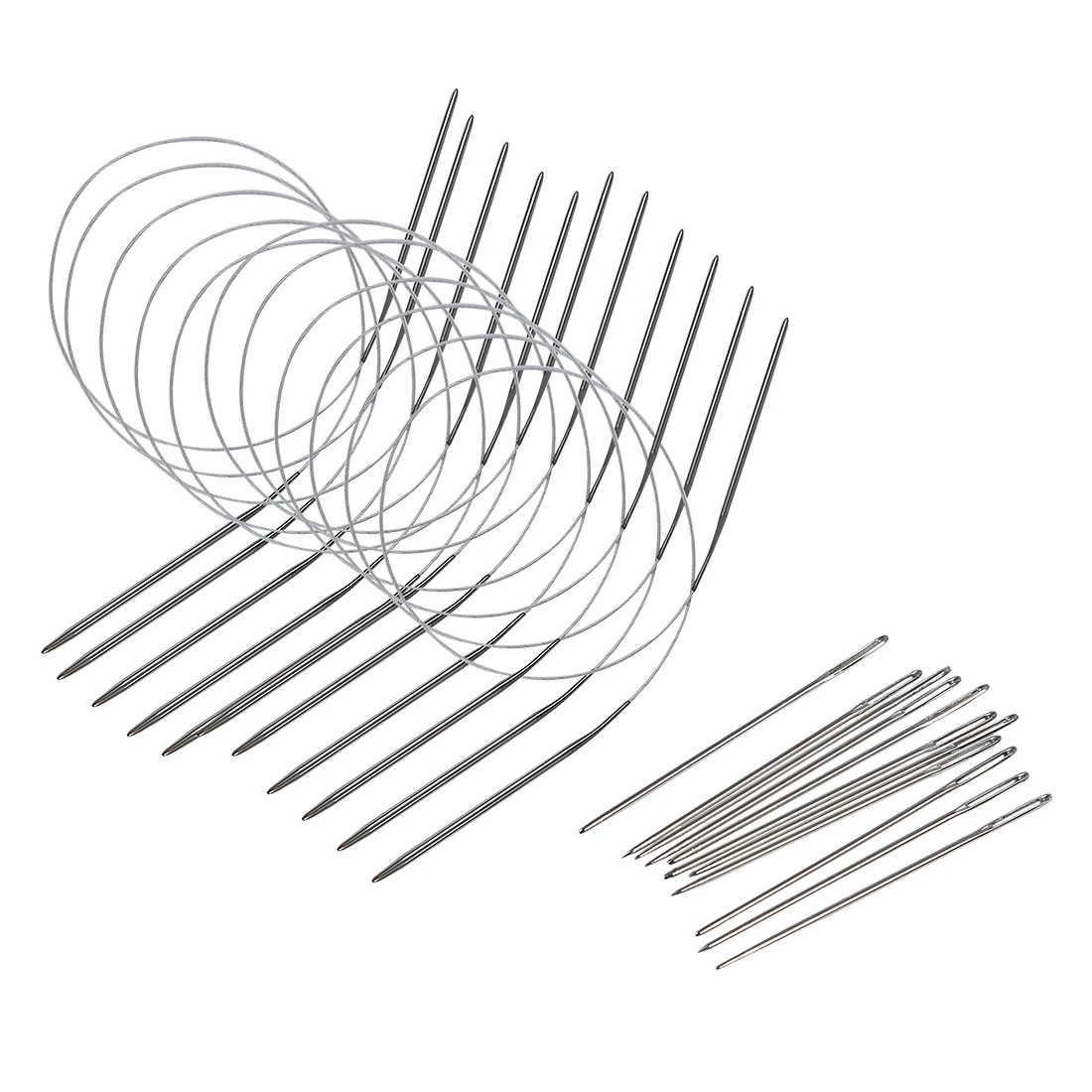 11 pc Durable Stainless Steel Circular Knitting Needles 80cmin Sewing