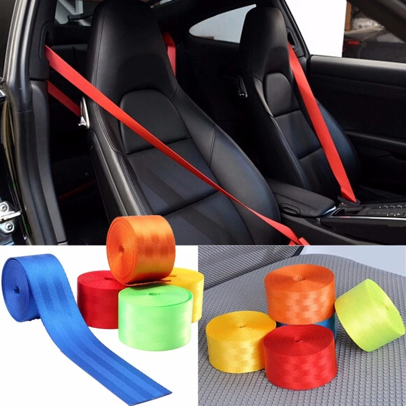 Cinturón de seguridad para asiento de coche, retráctil, 3 puntos, delantero de carreras, rojo o negro o amarillo, de x 4,8 cm, Universal, accesorio de correa|Cinturones de seguridad y amortiguación| - AliExpress