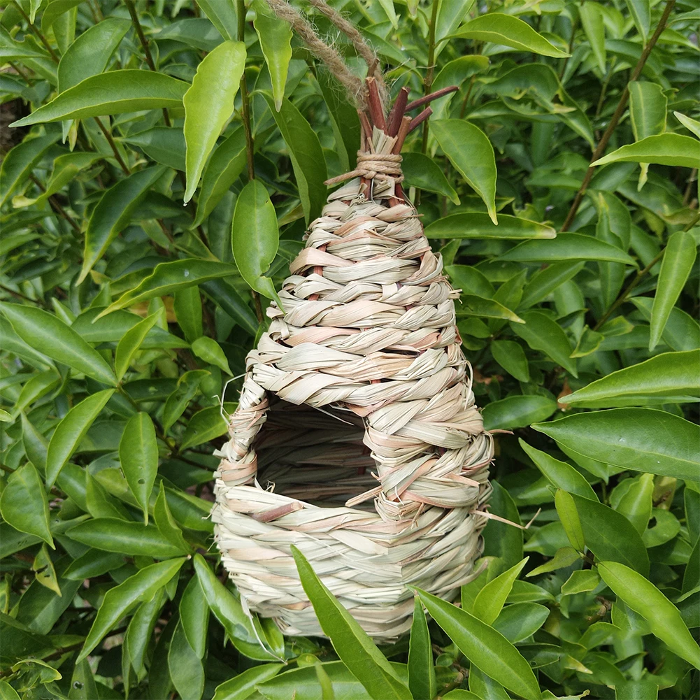 

Eco-friendly Breeding Garden Bird House Roosting Decoration Parrot Nest Handmade Grass Hanging Durable Cage Woven Outdoor