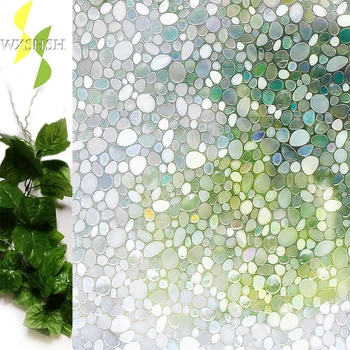 

45*400 cm electrostatic privacy window film, vinyl Christmas home decoration glass stickers, 3D cobblestone pattern window foil