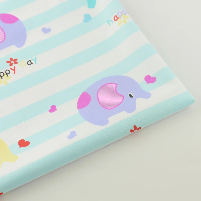 Хлопок ткань саржа Счастливый слон дизайн Домашняя текстильная отделка постельные принадлежности швейная ткань для одежды лоскутное одеяло