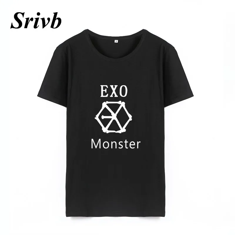 Srivb Exo Monster Punk рок tumblr женские футболки для лета Harajuku забавная графическая